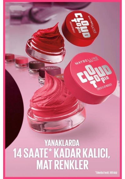 Maybelline New York Cloudtopia Köpük Dokulu Mat Allık 09 Dreamy Dawn + Mini Sky High Maskara
