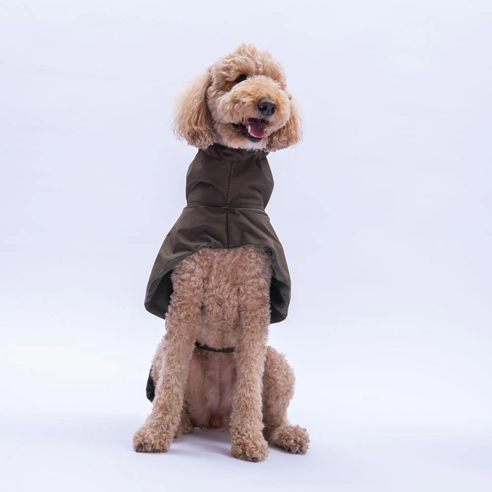 Haki Colombia Prime V2 Polarlı Orta Ve Büyük Irklar İçin Köpek Yağmurluğu Köpek Kıyafeti Su Geçirmez Yağmurluk