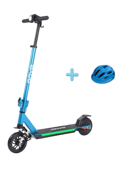 Kx-03 Onvo 200 W Elektrıklı Çocuk Mavı Scooter - Kasklı Mavi