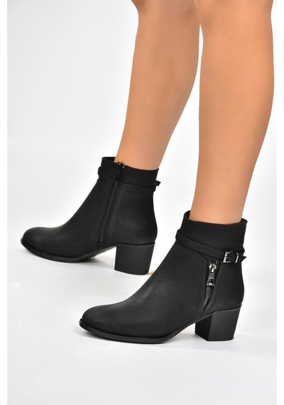 Fox Shoes Siyah Kalın Topuklu Kadın Bot L674155009