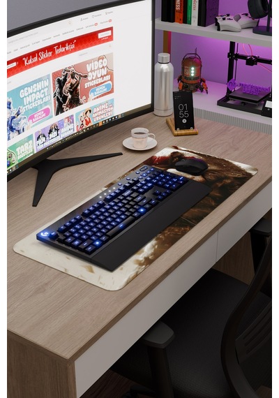 God Of War Kaymaz Dikişli Kauçuk Oyuncu Mousepad V2 - 70x30 Xl Gaming Mouse Pad Fare Altlığı