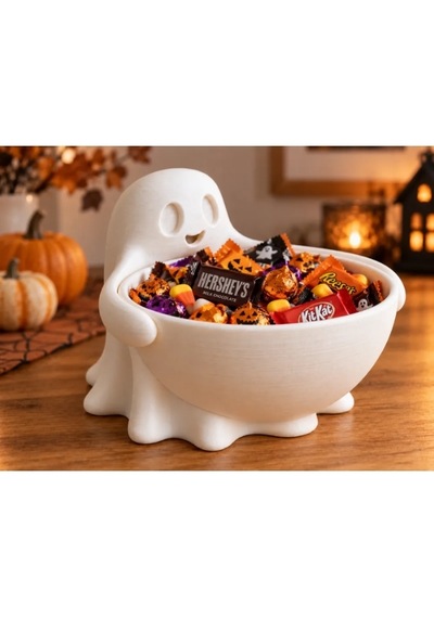 Halloween Cadılar Bayramı Dekoratif Hayalet Şekerlik Büyük Kase Masa Üstü Dekor