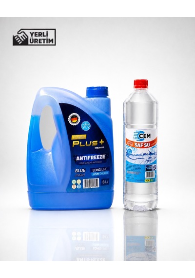 Cem Car Care Saf Su Ütü Ve Akü Suyu 1 Lt , Osser Power Plus Antifriz 3 Lt Mavi -37 Derece