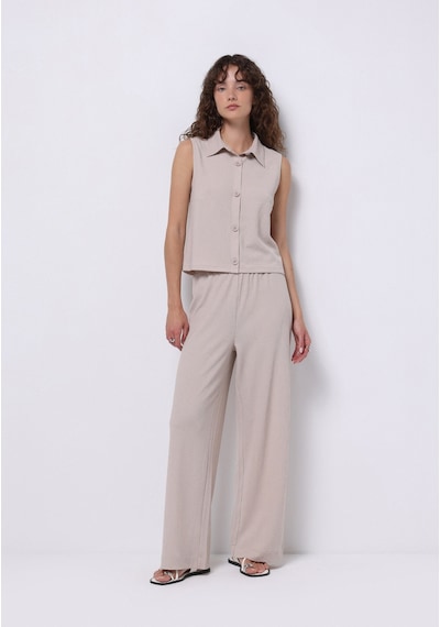 Colins Regular Fit Orta Bel Düz Kadın Bej Eşofman Altı Cl1074280 Q1.v1 Beı Bej