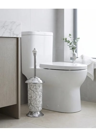 Marble Krom Klozet Fırçası Renkli