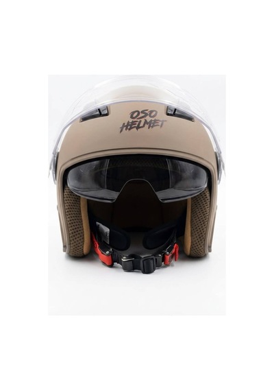 Oso Helmet Yarım Kask Gözlüklü Kahve - L Beden Kahve