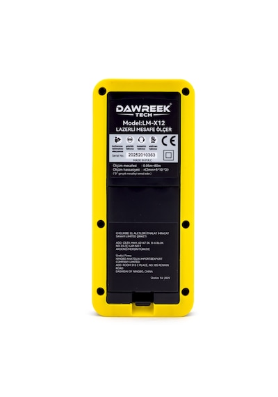 Dawreek Mesafe Ölçer E40 Yellow 80 Metre Dijital El Tipi Mesafe Ölçüm Cihazı