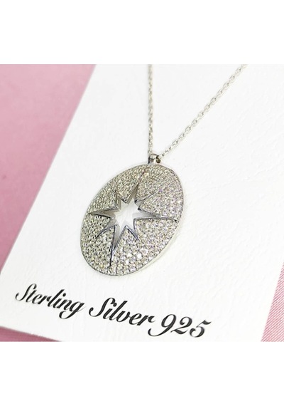 Oriental Kuyumculuk Jewellery Taşlı Kutup Yıldızı Gümüş Kolye Gümüş
