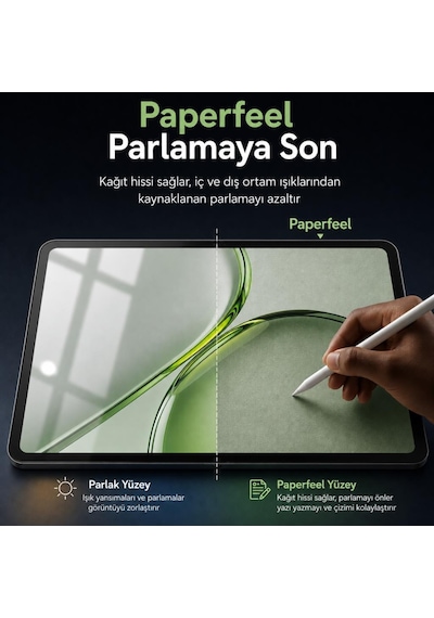 Honor Pad X9b Max İle Uyumlu Paperfeel Ekran Koruyucu 13 İnç, Kağıt Hissi Veren Mat Dokulu Yüzey, Kalem Uyumlu, Not Alma Ve Çizim İçin