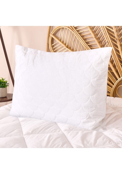 Soft Dalga Kapitoneli Yastık Alezi - Beyaz - 50x70 Cm Renkli