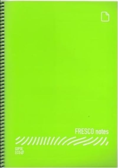 Gıpta Fresco Spiralli Plastik Defter A5 72 Yaprak Düz Açık Yeşil
