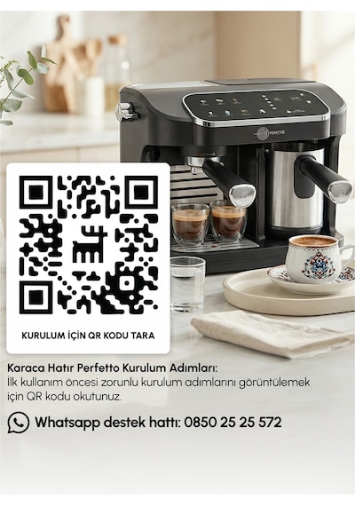 Karaca Hatır Perfetto Dijital Ve Dokunmatik Ekranlı Espresso Ve Türk Kahve Makinesi