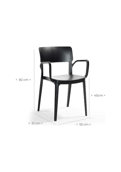 Novussi Panora Bahçe Balkon Sandalye Koltuk Siyah | ID6187 - 6'lı Set Siyah