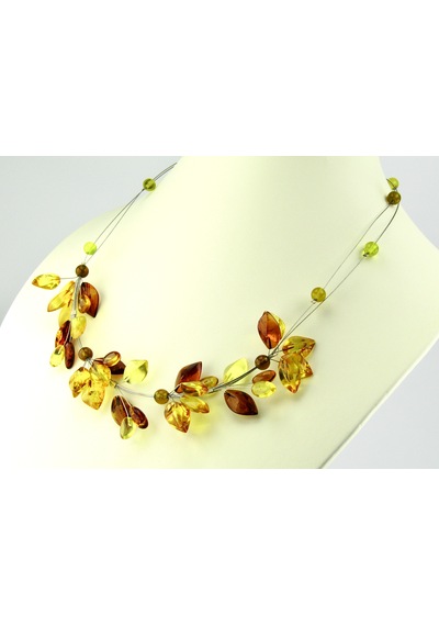 Ambergold Kehribar Kolye Özel Tasarım Damla Kehribardan Kly330 Çok Renkli