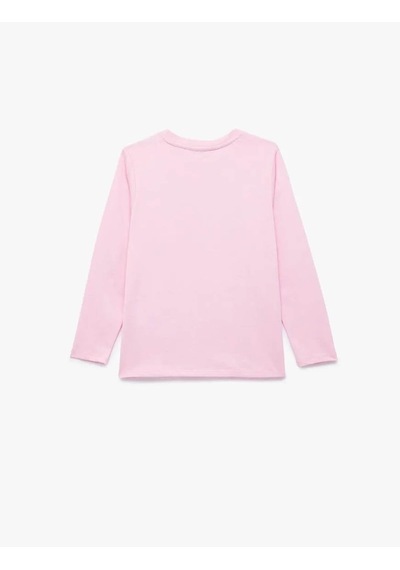 Koton Kedili Pamuklu Pembe Kız Çocuk Uzun Kollu T-shirt 6wkg10036ak Pembe