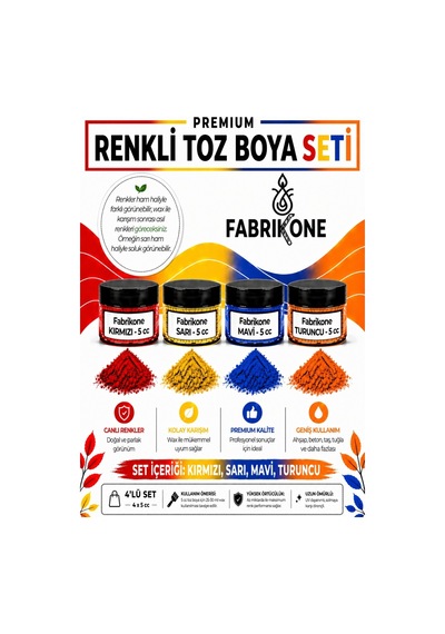 4'lü Set Premium Parafin Soya Wax Toz Mum Boyası Hobi Seti - 5 Cc Kırmızı, Sarı, Mavi, Turuncu Bkfab4ksrmt5g Çok Renkli