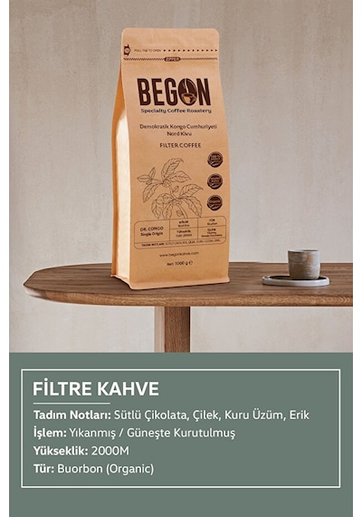 Begon Kahve Nord Kivu Filtre Kahve Çekirdek Fırsat Paketi 1000g X 2 Adet Çekirdek Kahve