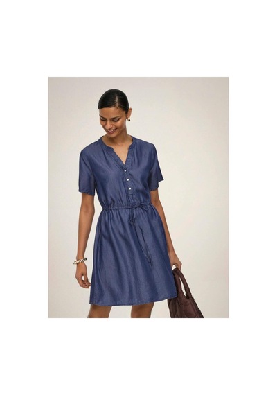 Jdy Elbise Jdyjasper S/s Dress Wvn Dark Blue Denim