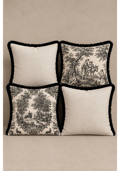 4 Lü Fransız Bahçe Tasarım Çift Taraflı Püsküllü Kırlent Kılıfı Set, Premium Dokulu Siyah Püsküllü Dekoratif Kırlent Kılıfı Aura Series French Country Ekru - 939593363 Ekru 4 Lü Fransız Bahçe Tasarım Çift Taraflı Püsküllü Kırlent Kılıfı Set, Premium Dokulu Siyah Püsküllü Dekoratif Kırlent Kılıfı Aura Series French Country Ekru - 939593363 Ekru