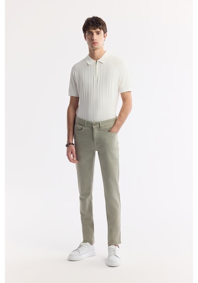 Avva Erkek Haki Klasik Bel Pamuklu Elastan Berlin Slim Fit Jean Pantolon A51y3515