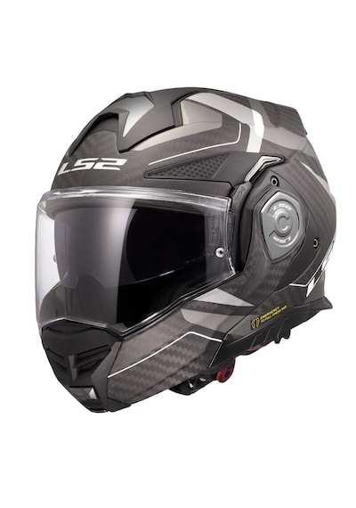 Ls2 Advant X Karbon Horizon Mat Gümüş-gri Çene Açılır Motosiklet Kaskı Mat Gri - Gümüş