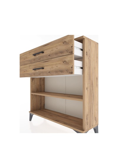 Arges Şifonyer Tek Raflı 2 Çekmeceli 88x30x96 Çam-çam Atlas Çam