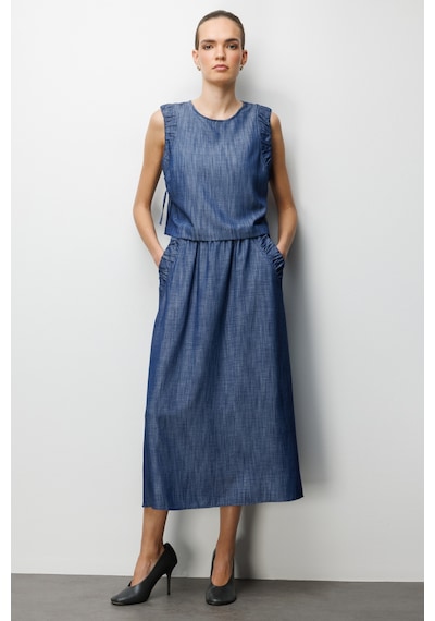 On Kadın Yanları Bağcıklı Crop Bluz 74320 Indigo Indigo On Kadın Yanları Bağcıklı Crop Bluz 74320 Indigo Indigo