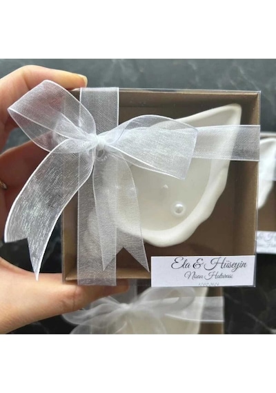 Bernami Mumluk Şamdanpinterest Kutulu Süslenmiş Istiridye Mum Nikah Nişan Hediyelik - 8 Adet Diğer