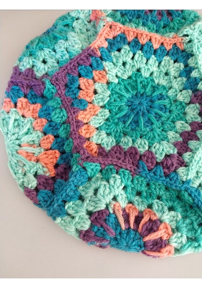 Kemzey Handmade El Yapımı Ressam Beresi , Kadın Ressam Bere, Renkli Kadın Bereleri Mor - Yeşil
