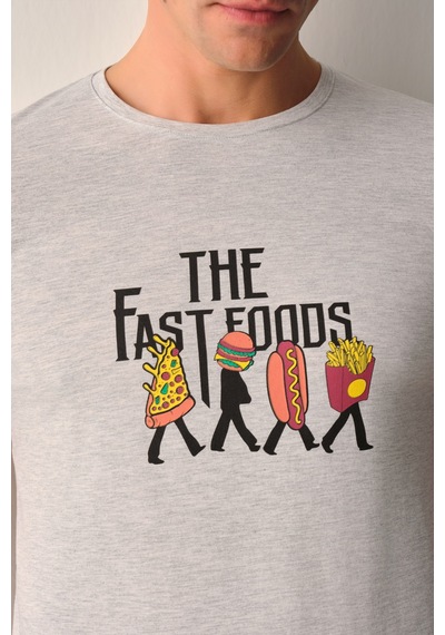 Suwen Fastfood Erkek Şort Pijama Takımı Sh26706663012 Siyah
