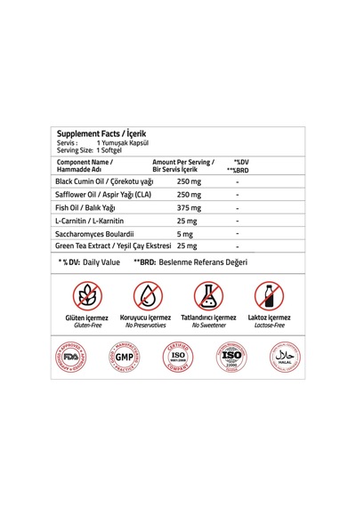 Cla Omega-3 Nigella Sativa Green Tea Probiotic 30 Softgel