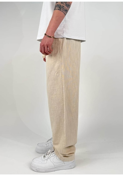 Zaee Keten Baggy Pantolon Buğday