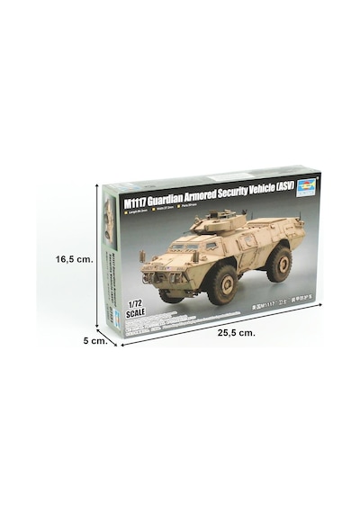 Trumpeter 07131 1/72 Ölçek, M1117 Guardian Asv Zırhlı Güvenlik Aracı, Plastik Model Kiti-55684