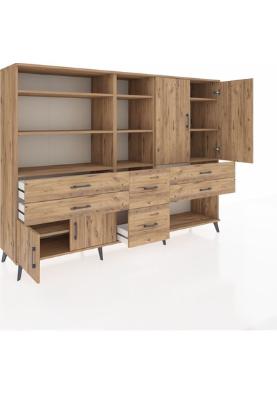 Hyperion Dolap 10 Raflı 6 Çekmeceli 4 Kapaklı 220x44x163 Çam-çam Çam-çam Hyperion Dolap 10 Raflı 6 Çekmeceli 4 Kapaklı 220x44x163 Çam-çam Çam-çam