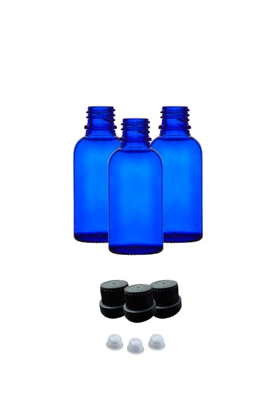 Aropi Mavi Cam Şişe Kilitli Kapak-tıpa 100ml 25 Adet