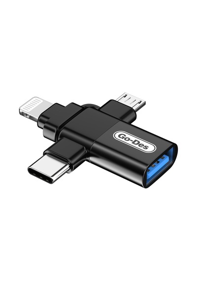 Go Des Gd-ct196 4in1 Type-c+lightning+micro+usb3.0 Otg Dönüştürücü Adaptör Siyah