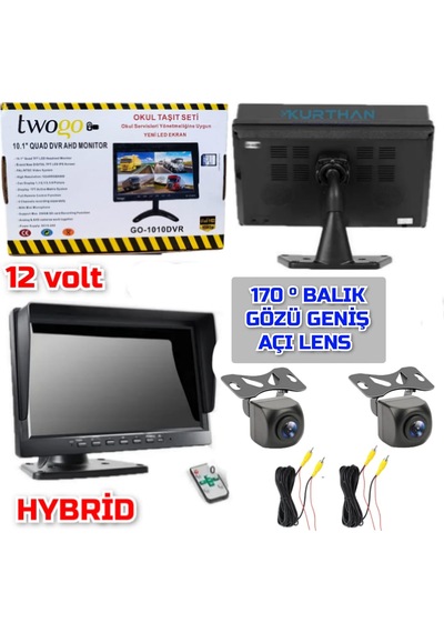 10 '' Hybrid Dvr Ekran 2 Ad 170'' Balık Gözü Geniş Açı Kamera