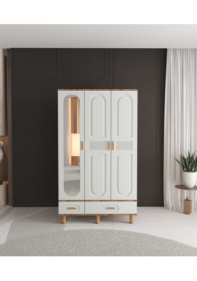 Dova 3 Kapaklı Çekmeceli Gardırop - Tamamı Mdf Aytaşı
