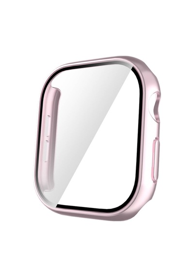 Watch 10 42mm Sert Pc Kasa Ve Ekran Koruyucu Mkst Watch Gard 35 - Pembe Koyu