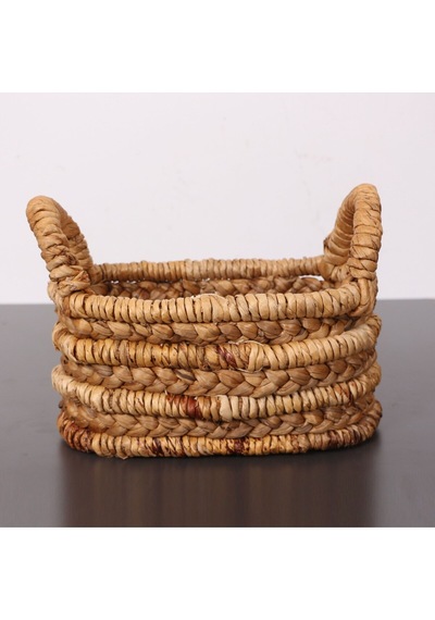 Söbe Oval Ekmek-havlu- Saklama Sepeti 30x21x24 Cm Bej