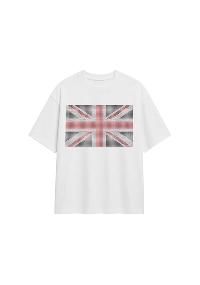 Zaee London Taşlı Oversize Tişört Beyaz