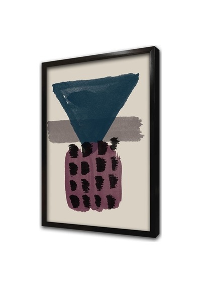 Mavi Ve Bordo Desenler Üçlü Çerçeveli Mdf Tablo Seti-173815