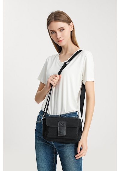 Smart Bags Günlük Minik Boy Su Geçirmez Krınkıl Kumaş Kadın Telefon Ve Postacı Çantası Puantiye Siyah 04602189