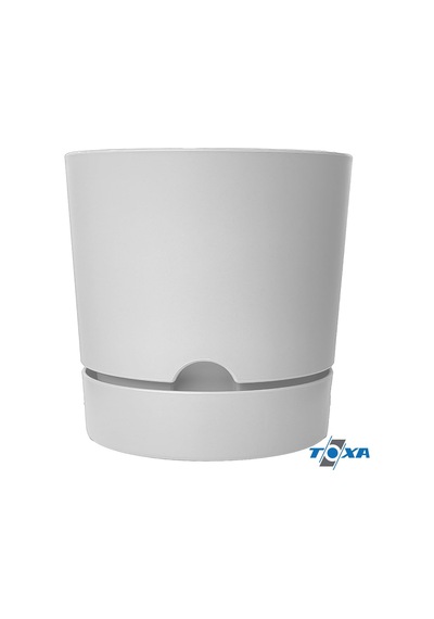 Begonya Saksı Tabaklı Drenajlı Mat Plastik Çiçek Saksısı 1 Adet, 3,3 Litre, 18cm, Beyaz 001