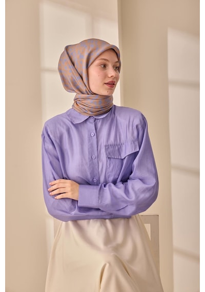 Silk Home Aura Eşarp 140005-20 Vizon, Mavi Lila, Turuncu