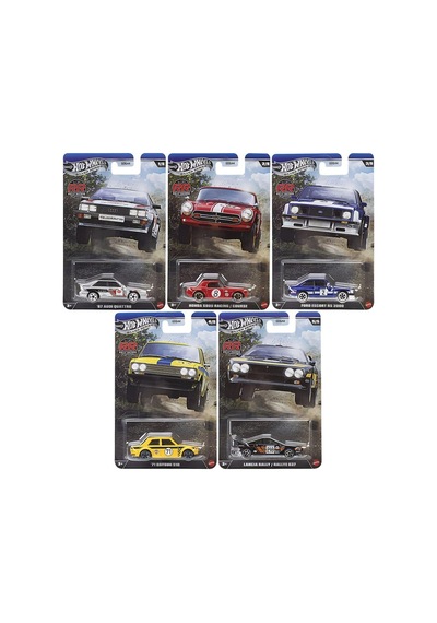 Silver Series Rally Racers Seti Audi Quattro, Honda S800, Ford , Datsun 510, Lancia Çok Renkli