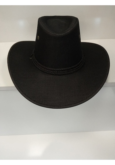 Suyutti Arıcı Store Yeni Sezon Geniş Model Siyah Hasır Kovboy Şapka Siyah