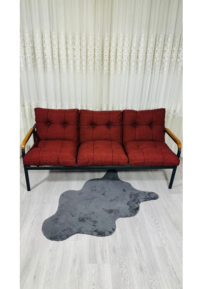 Madame Home Karanfil Balkon, Bahçe, Cafe - Metal Kanepe Koltuk Takımı 3 Lü Bordo