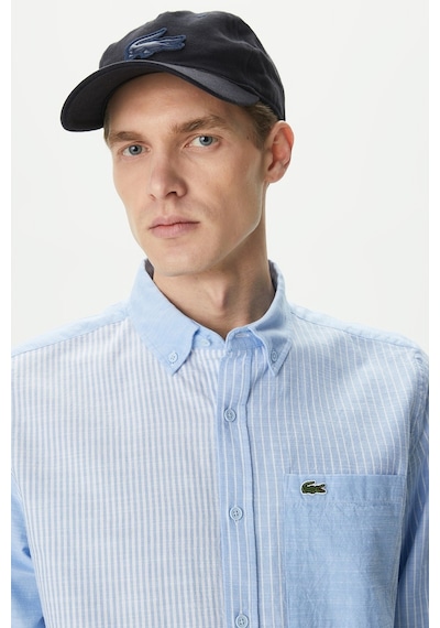 Lacoste Men's Regular Fit Button-down Collar Linen Shirt Blue Erkek Düğmeli Yaka Keten Çizgili Gömlek Mavi Lacoste Men's Regular Fit Button-down Collar Linen Shirt Blue Erkek Düğmeli Yaka Keten Çizgili Gömlek Mavi