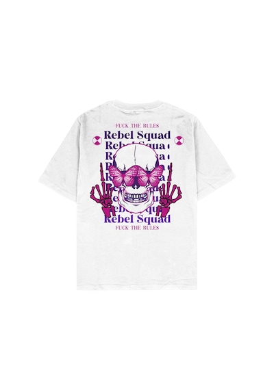 Startmore Adrift Rebel Squad Beyaz Oversize Unisex T-shirt Siyah
